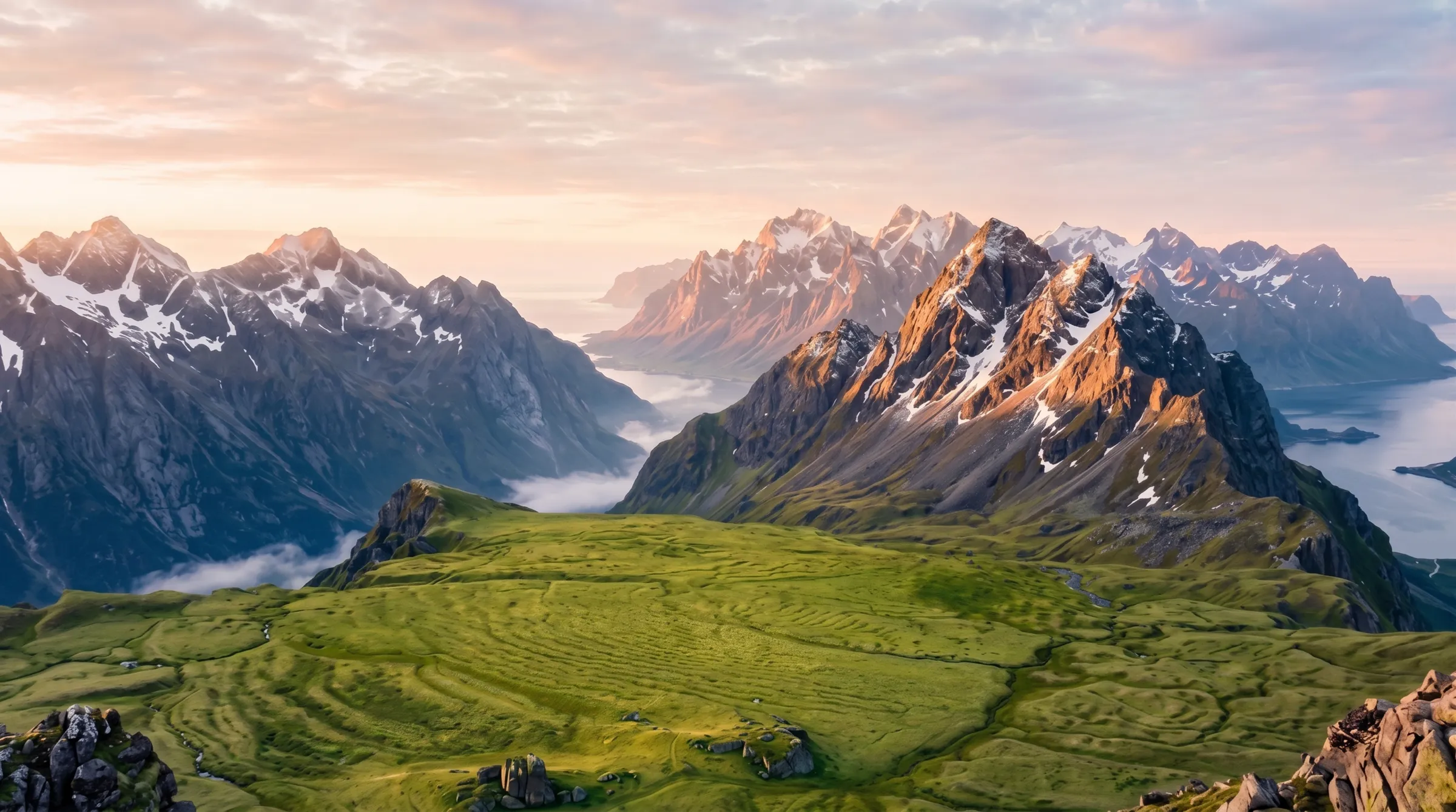 Mountain ridge at sunrise
